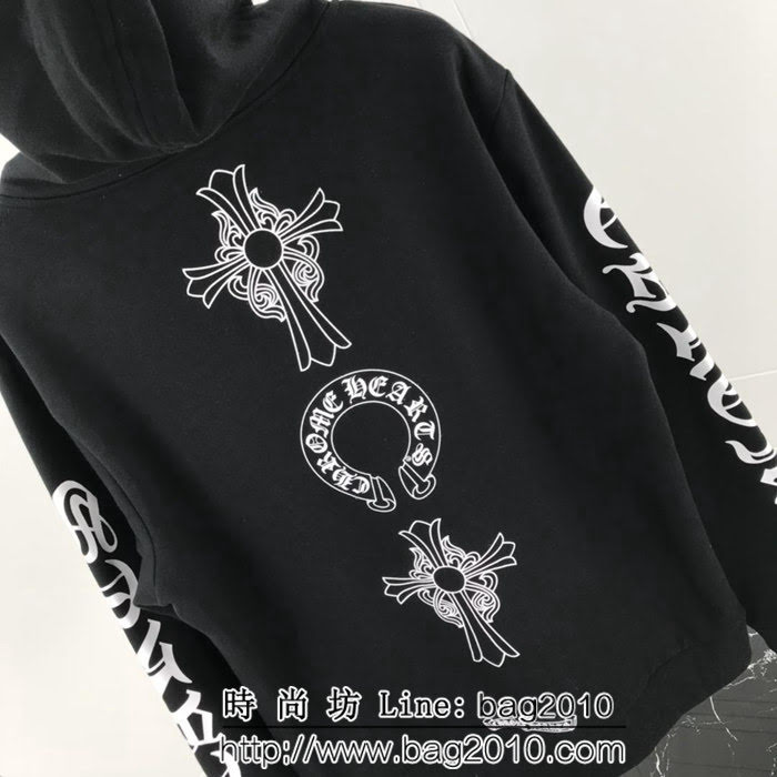Chrome hearts 克羅心 18ss秋冬新款 梵文印花圖案 加絨加厚拉鏈衛衣 情侶款 ydi1299